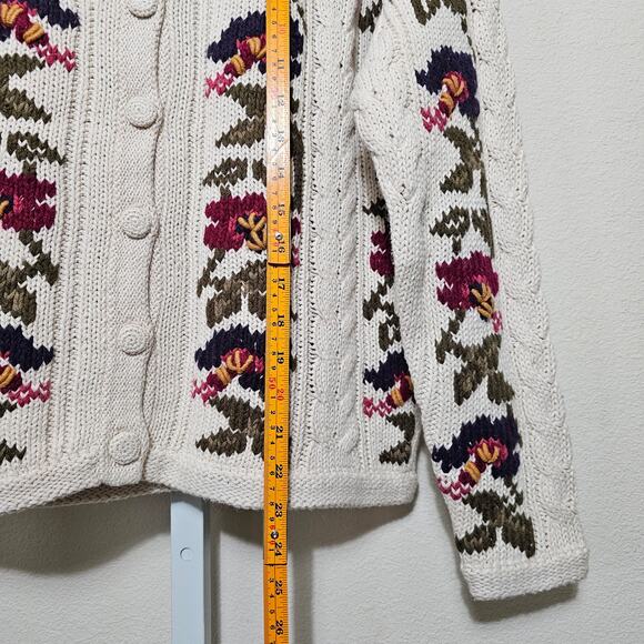 VTG NINON DE LENCLOS NWT Floral Bird Print Embroidered Cottagecore Cardigan Sz M - Picture 16 of 16